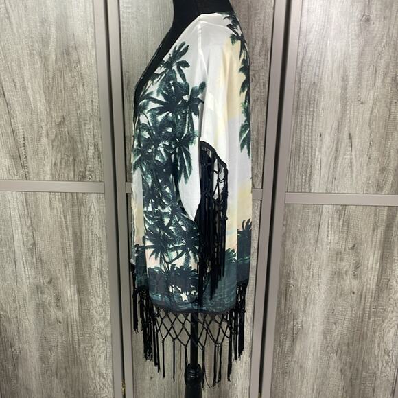 Lira tropical open front kimono/swim cover women's L - Picture 4 of 10